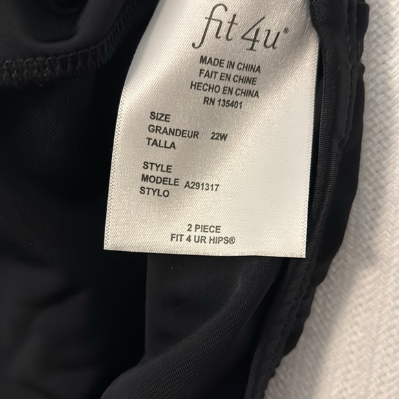 Fit 4 U black bottom shorts SZ 22W plus size bikini insert relaxed fit NWOT - Picture 8 of 16